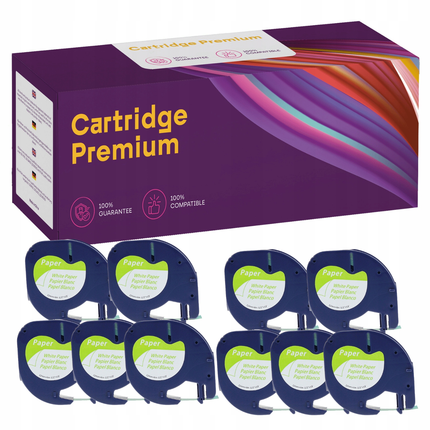 10x páska pro Dymo LetraTag 12 mm x 4 m bílá 59421