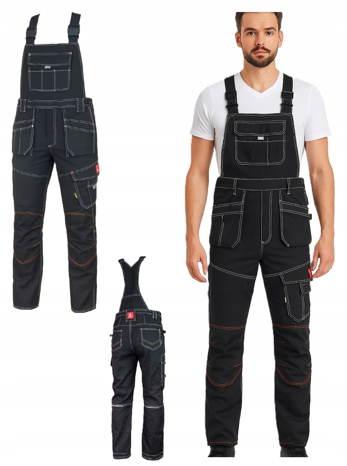 spodnie robocze ogrodniczki Urg-B trwałe mocne z odblaskami Urgent r. 48