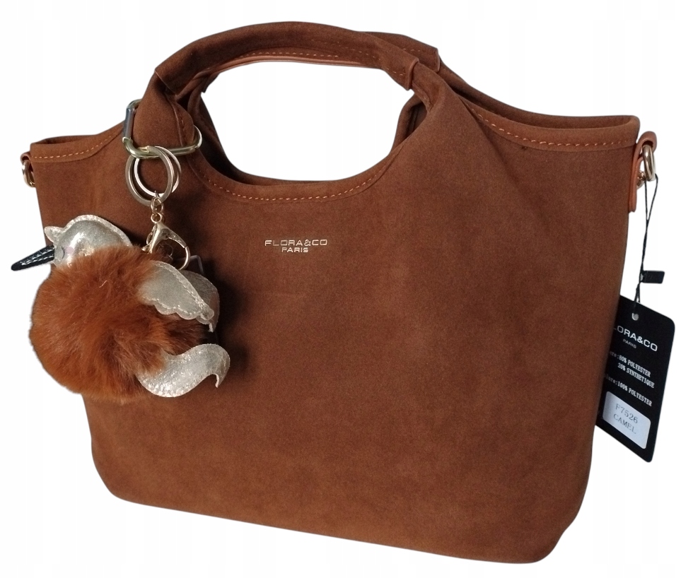 Dámská kabelka Flora&Co, Kabelka přes rameno, Eko Semiš Camel