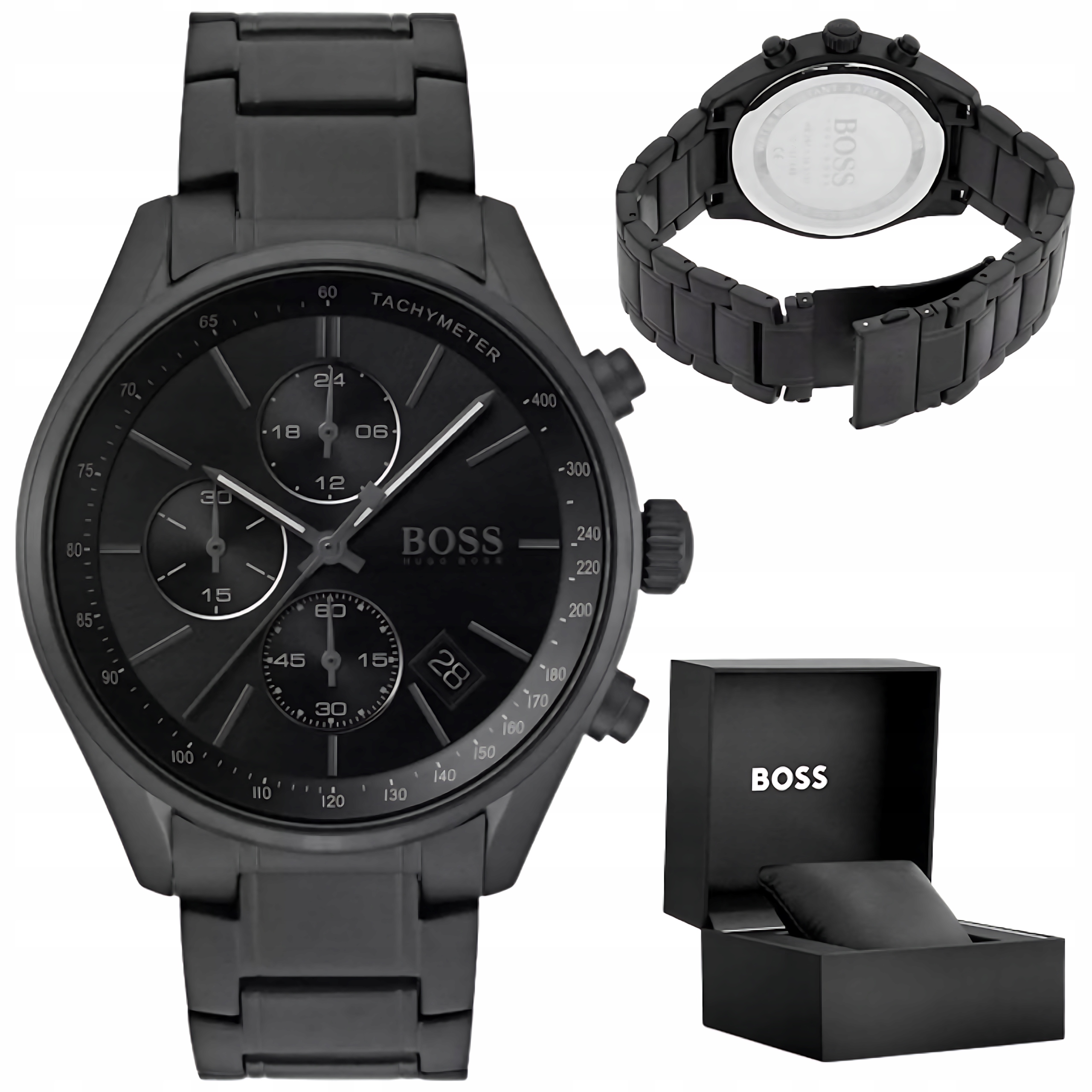 Pánské Hodinky Hugo Boss Grand Prix 1513676 Chronograf Černá WR30 Krabička