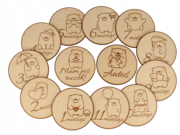 

Tabliczki karty do zdjęć Pierwszy Rok Życia zestaw