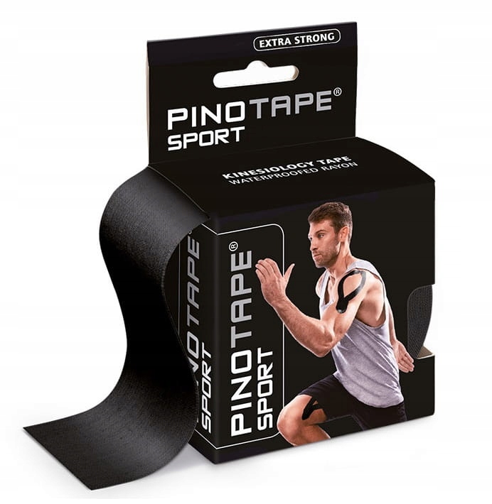 

Taśma kinesio 5cm x 5m Pinotape Sport tejp czarny