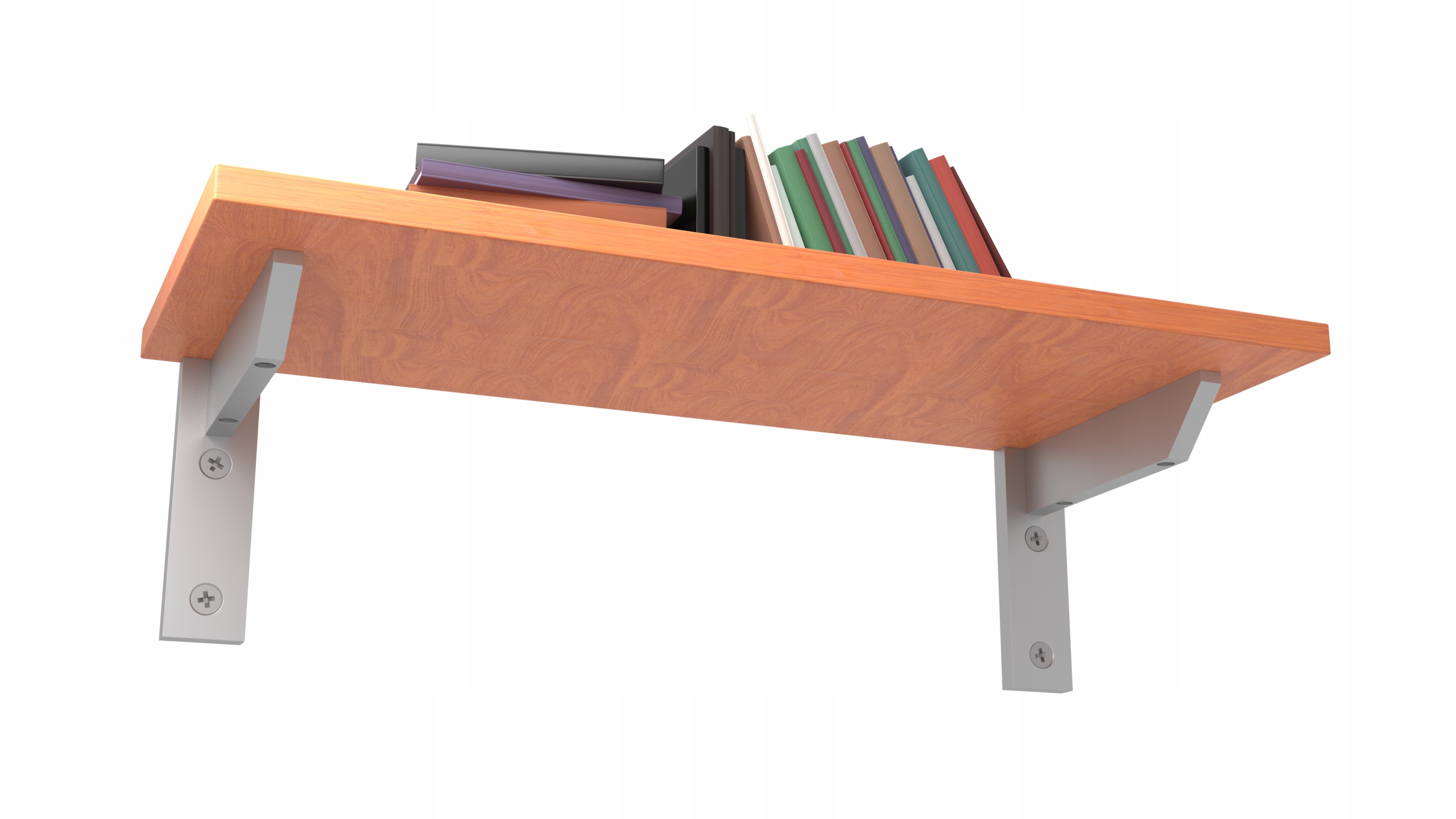 2 X WSPORNIK PÓŁKI 2-ELEMENTOWY 120 MM SREBRNY Szerokość 30 mm