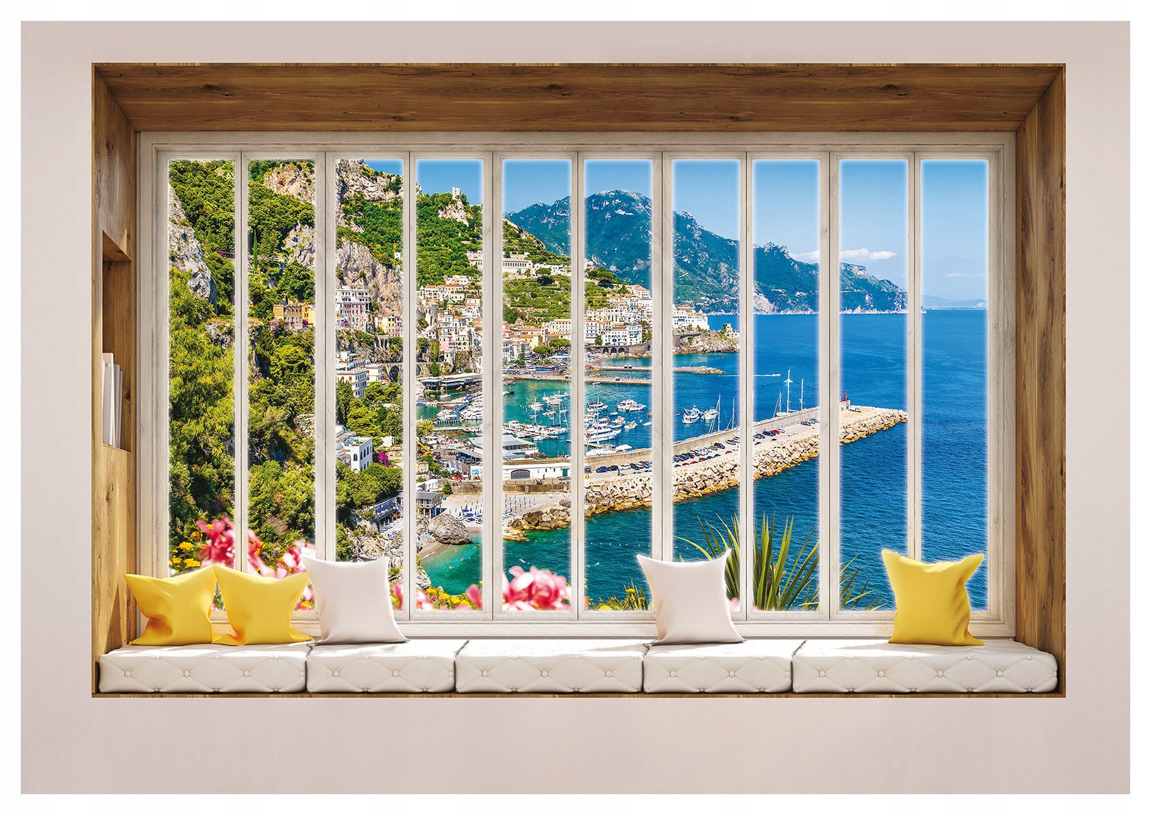 Fototapeta Italské pobřeží Moře Hory Slunce krajina vinylová 520x318 lepidlo