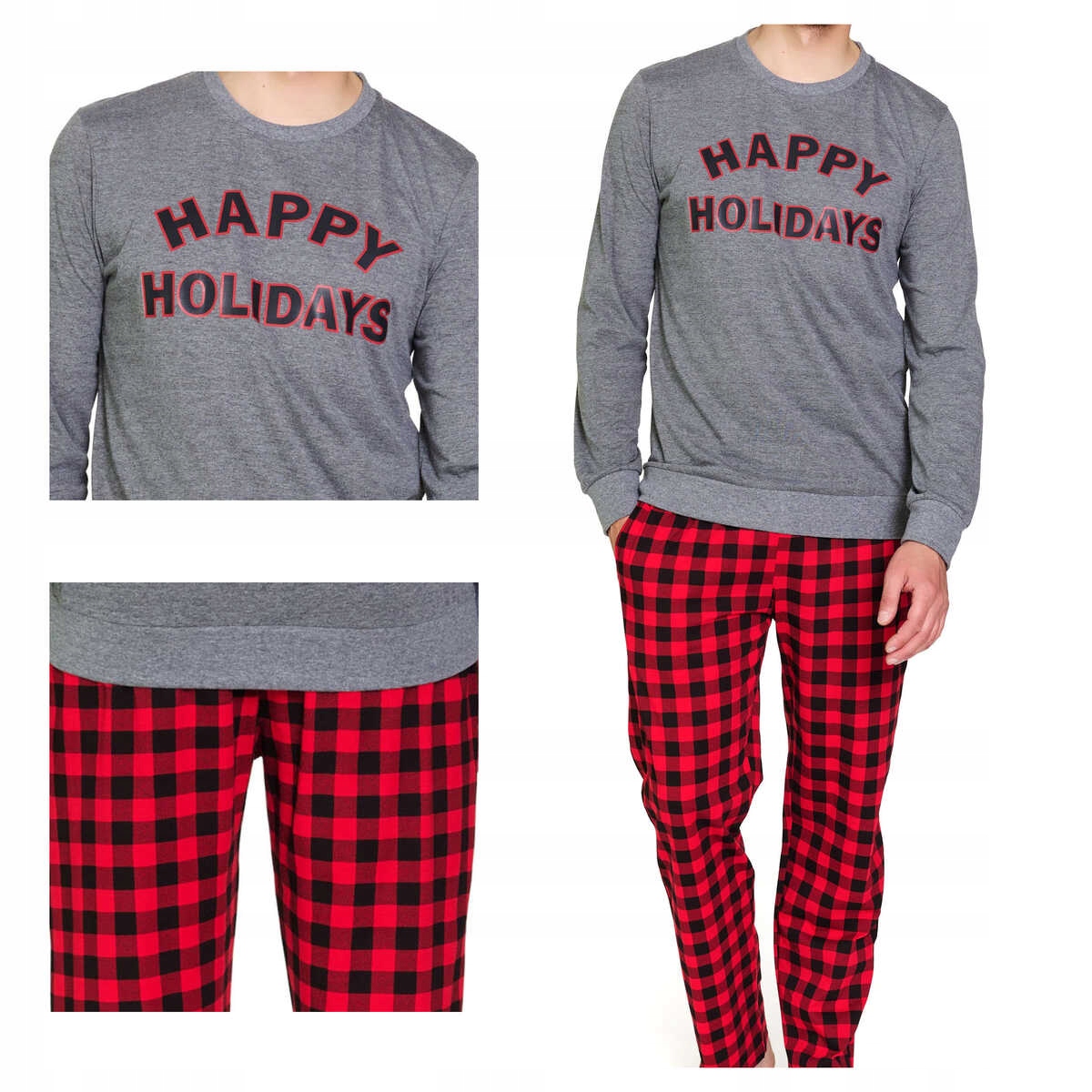 Doctornap Pánské bavlněné pyžamo s dlouhým rukávem Pmb 7344 tmavě šedá M