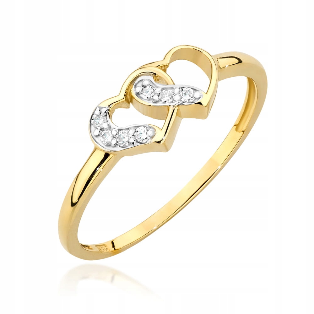 Zlatý prstýnek 585 s 0.06 ct diamanty na zásnuby, šperky pro ni