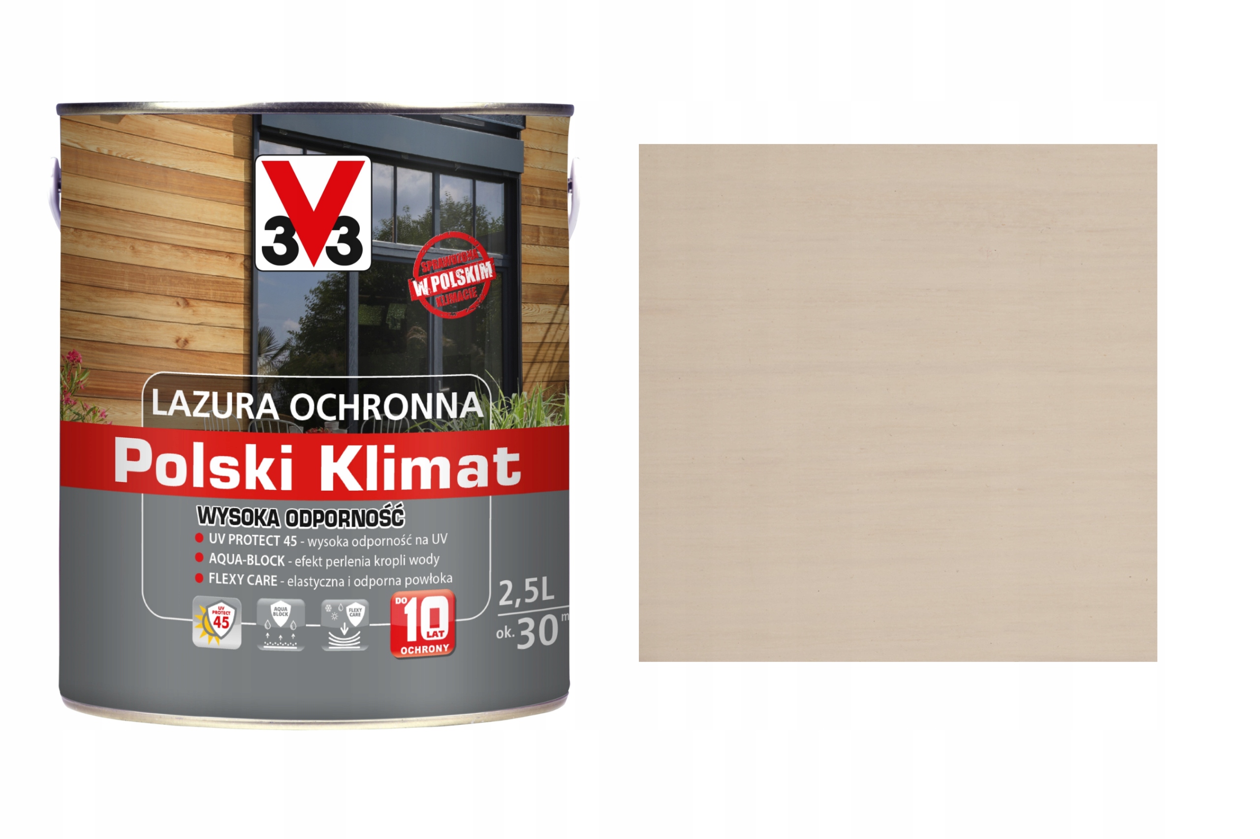 Lazura V33 Polski Klimat 10 lat Biały Kremowy 2,5L