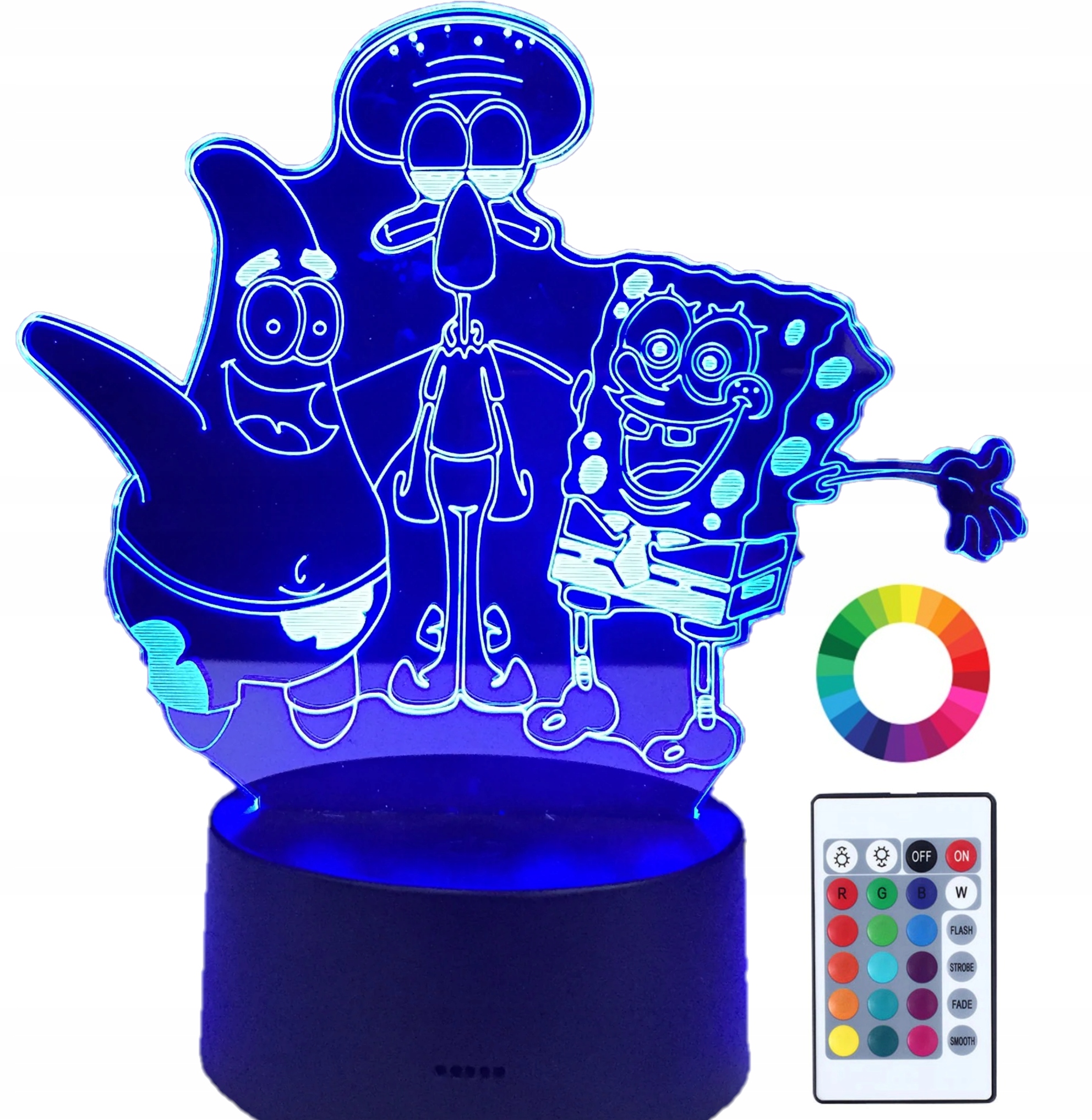 

Lampka Nocna 3D Led Spongebob Patryk Skalmar Imię