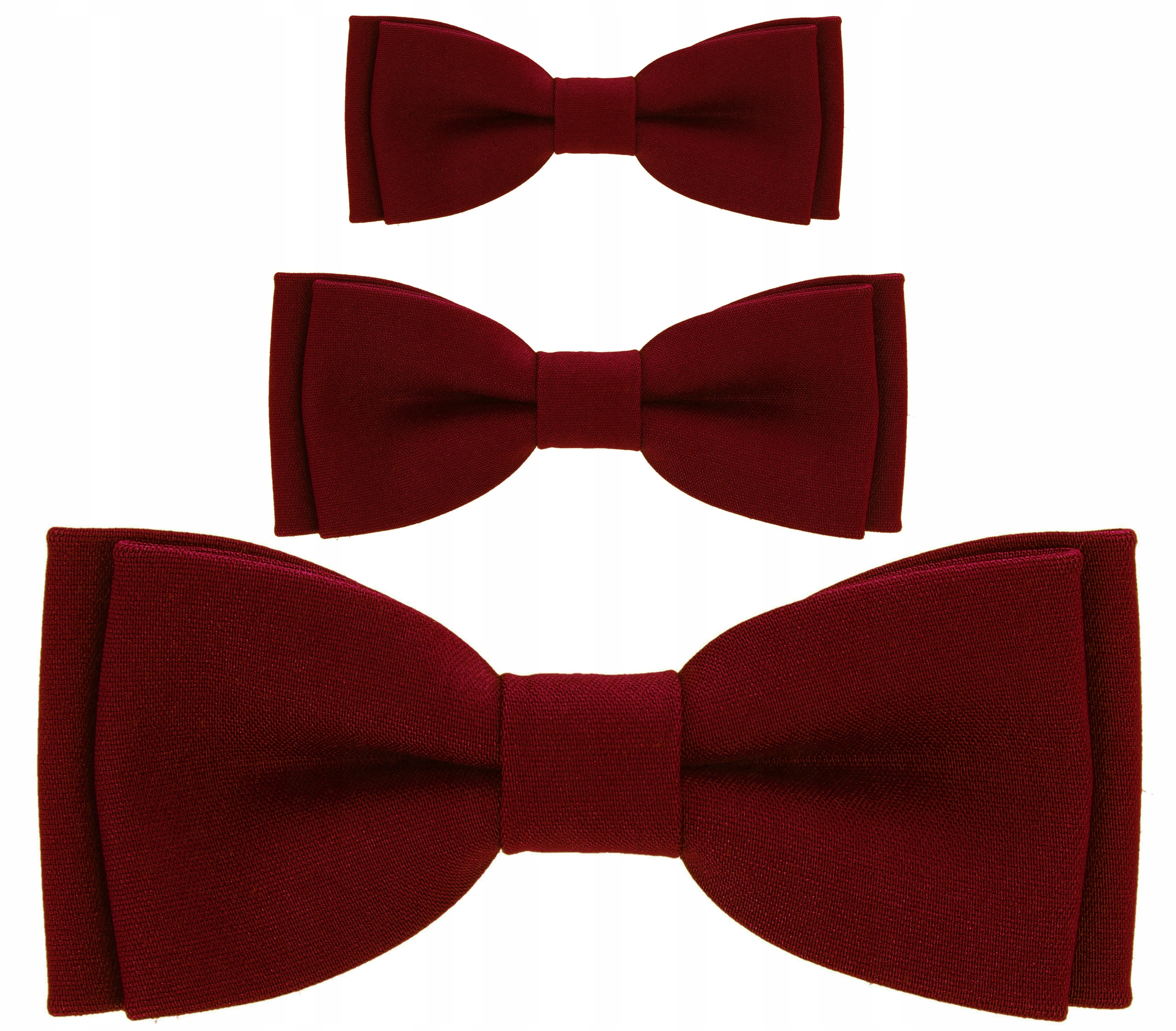 

Muszki dla Taty i Synów zestaw bordowe matowe