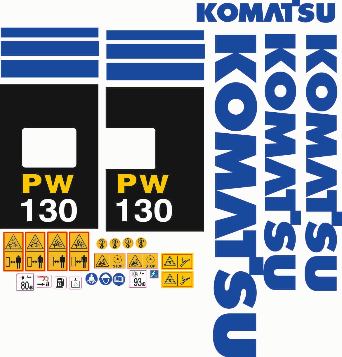 Наклейки Komatsu PW 130