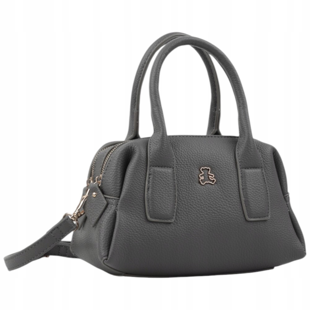 TOREBKA DAMSKA NA RAMIĘ LISTONOSZKA skóra ekologiczna Szary