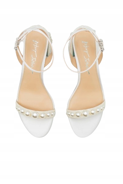 Modré By Betsey Johnson Bílé Sandály S Perličkami A Páskem 40 T7A