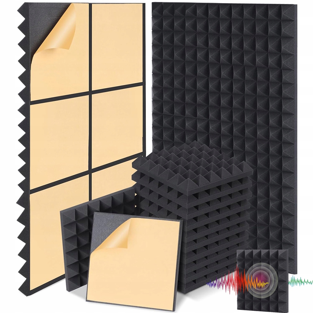 Akustické Panely 24KS Samolepící 30X30CM Hustota 25KG/M³ Nahrávací Studio