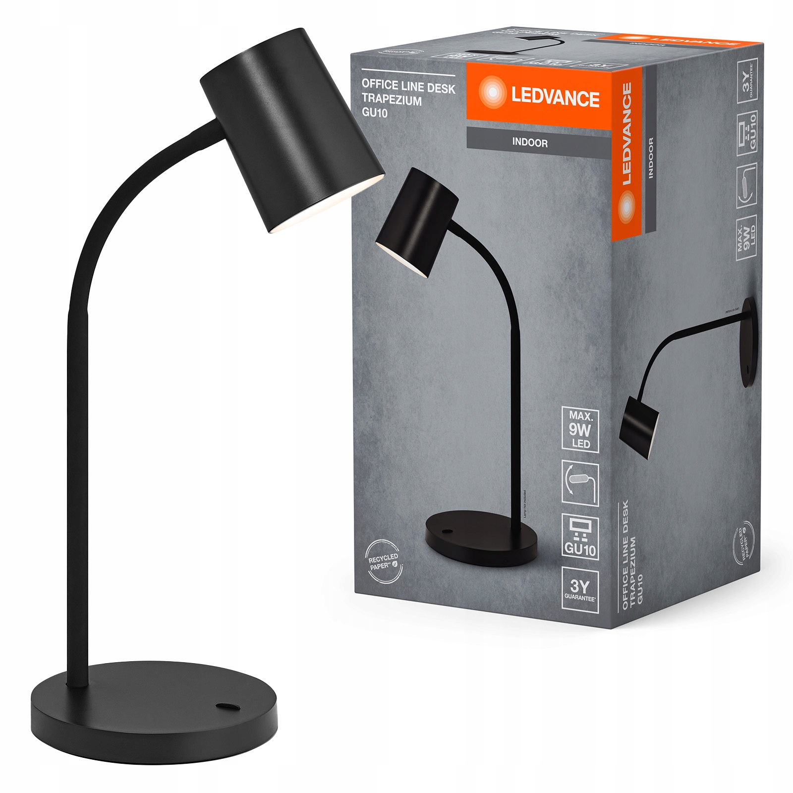 Stolní lampa Stojící stolní lampa GU10 černá Usb-c Office Line