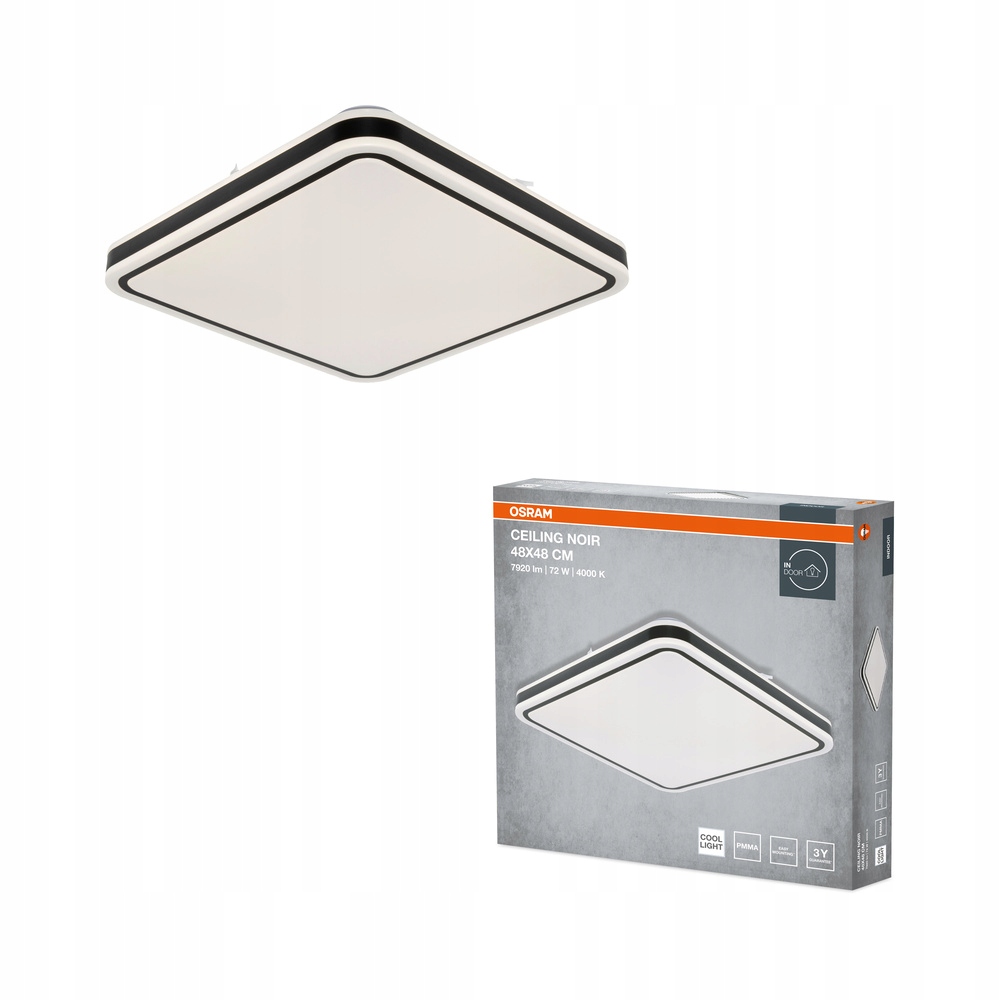 Stropní svítidlo černé Sq 72W 840 IP20 B