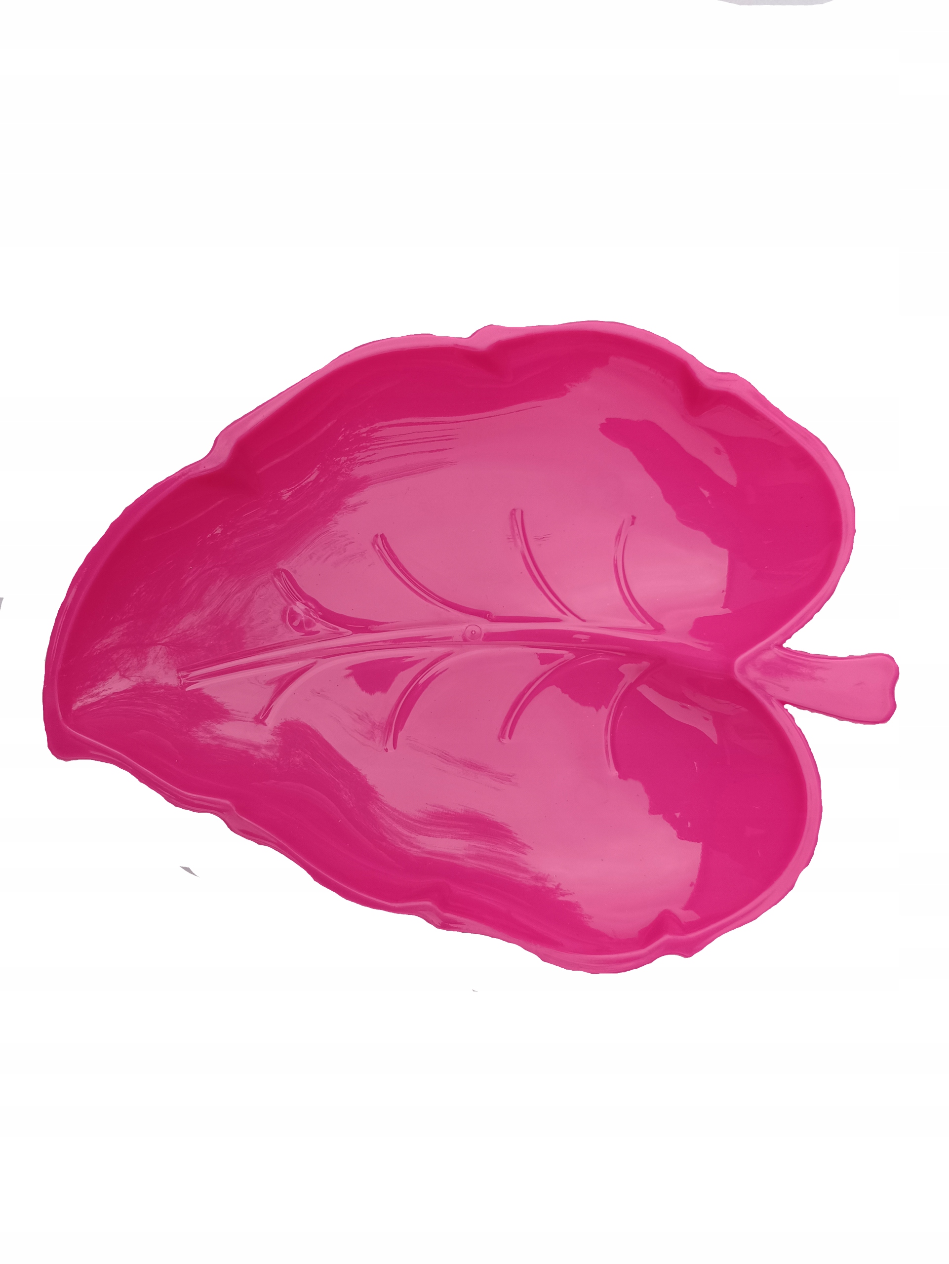 Tacka talerzyk plastikowy 23cm liść różowy