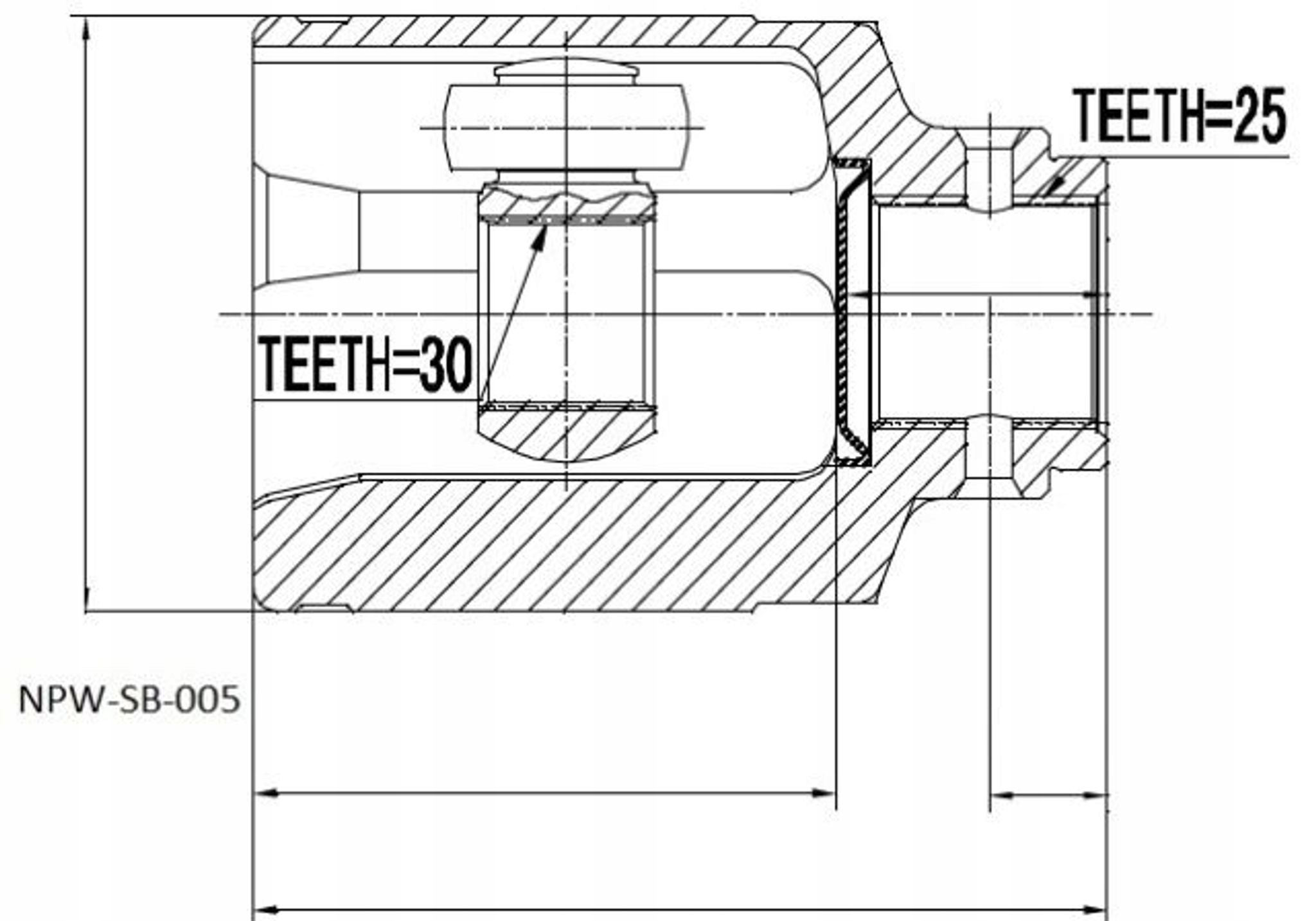 НАПР-SB-005 NTY ШРУС WEWNETRZNY
