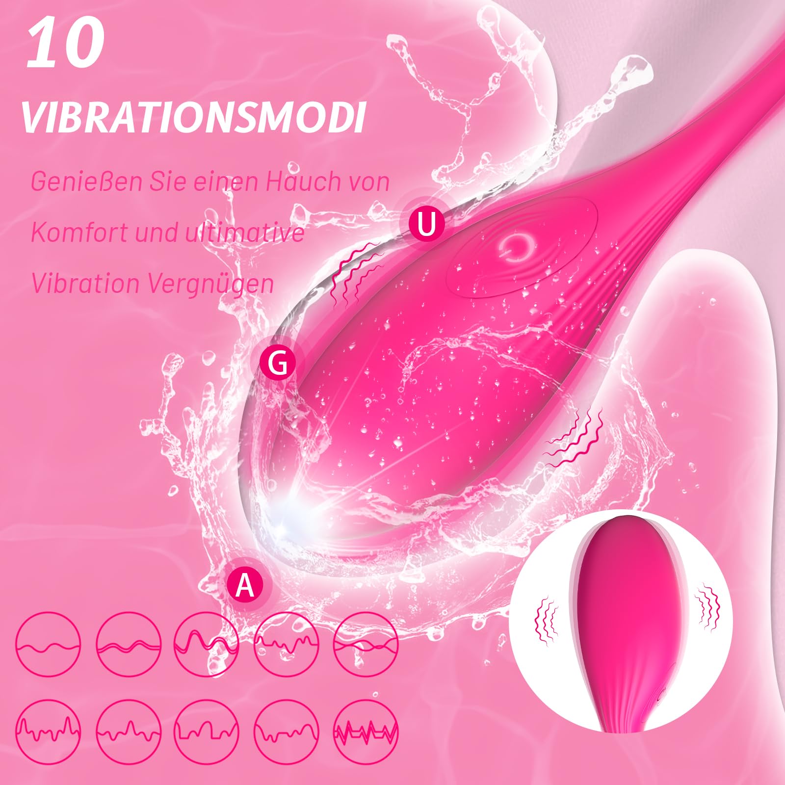 VIBRATORSETS Dla Kobiet Zestaw Wibratorów 10 Trybów Z Aplikacją Różowy — miniatura 2