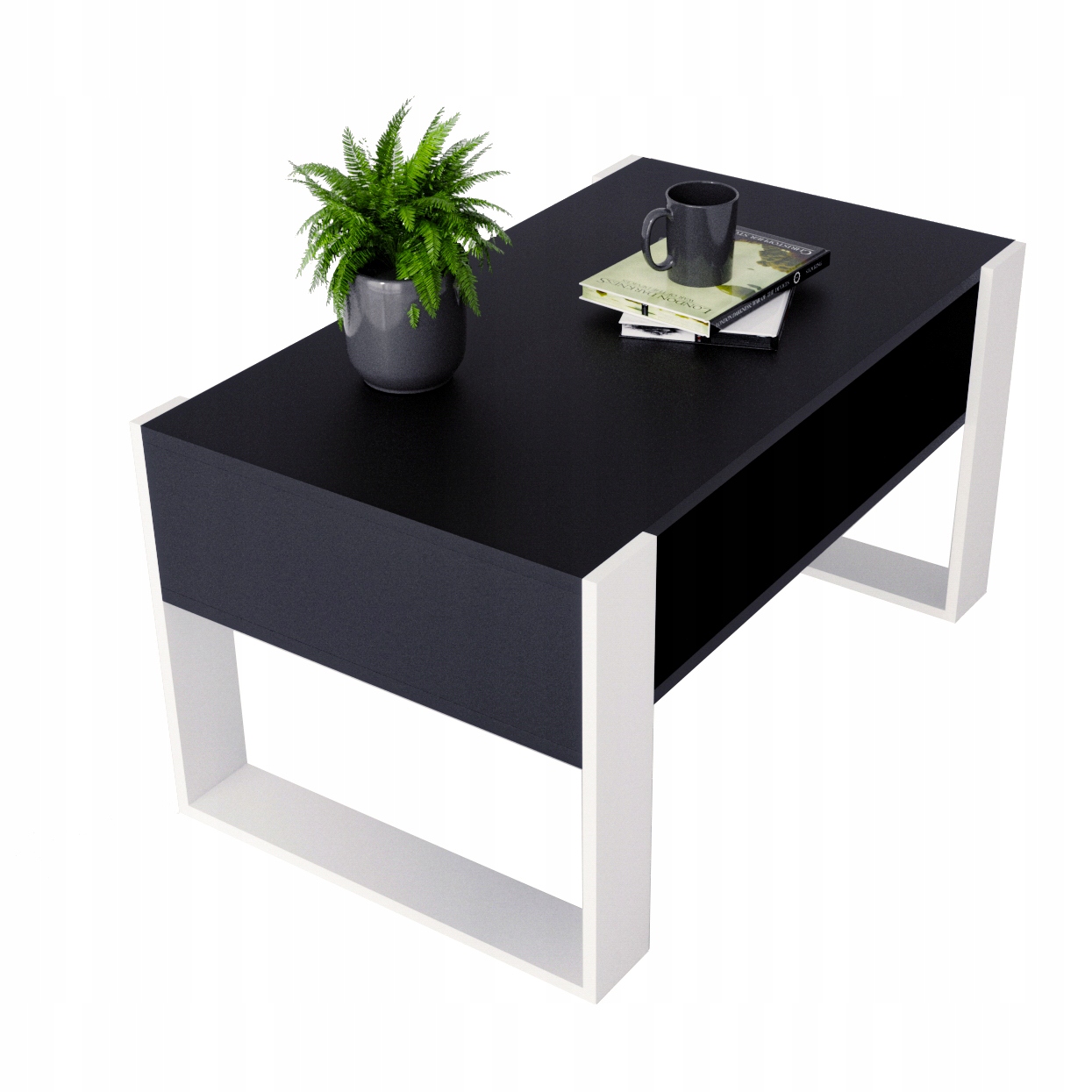 

Stolik kawowy Karo ława loft retro Czarny stół