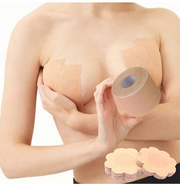 TAŚMA DO BIUSTU MODELUJĄCA PODTRZYMUJĄCA UNOSZĄCA BIUST 5M +NASUTNIKI 10SZT