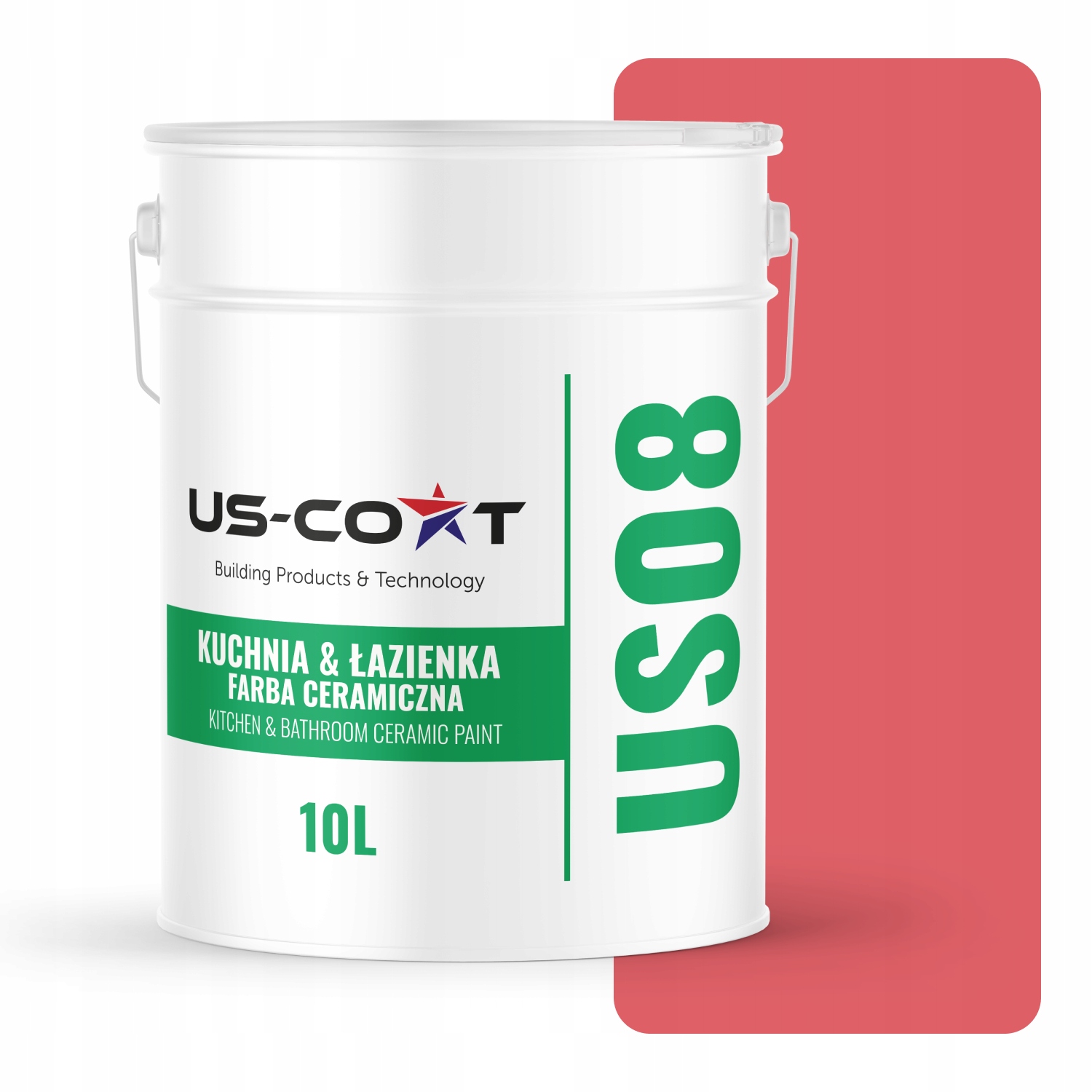 Keramická Farba Kuchyňa Kúpeľňa Červená H3525 Hlboká Matná 10 L Nástenná