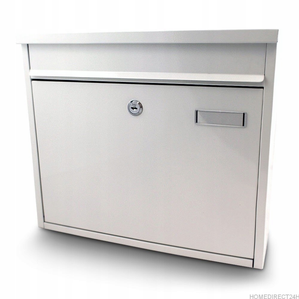 Solidna biała skrzynka pocztowa na listy –metalowa, nowoczesna, naścienna