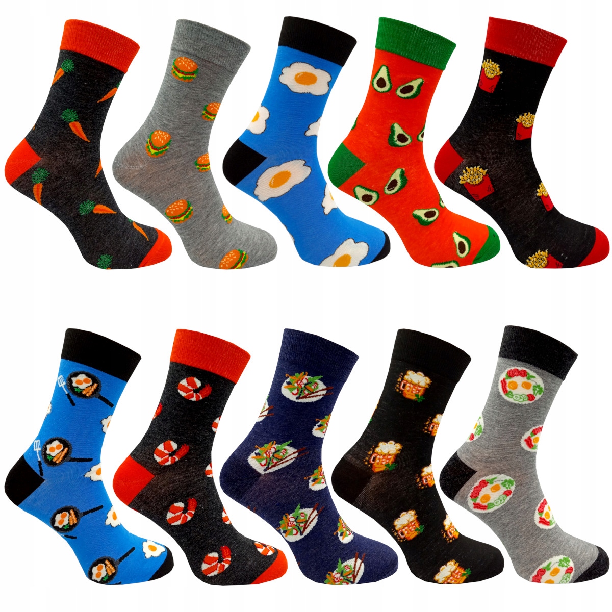 

Skarpety Męskie Kolorowe Wysokie 10PAK