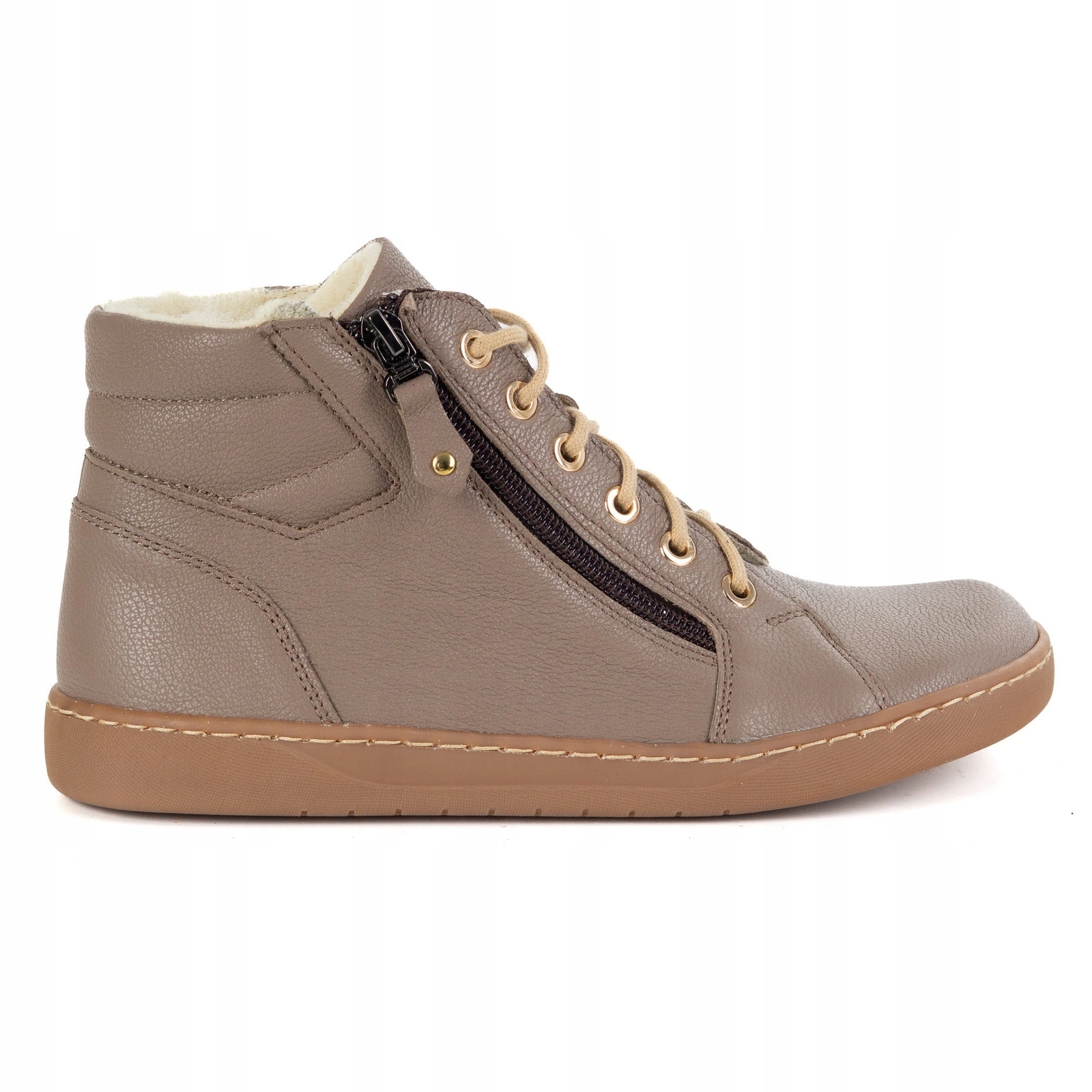 Dámské kožené zimní barefoot boty minimalistické 1293 cappucino 38