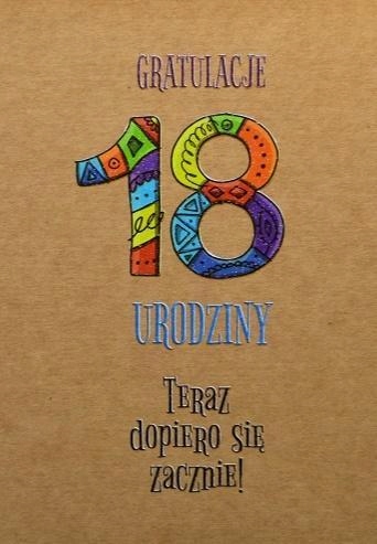 

Kartka Okolicznościowa Eko Urodziny 18 TS49