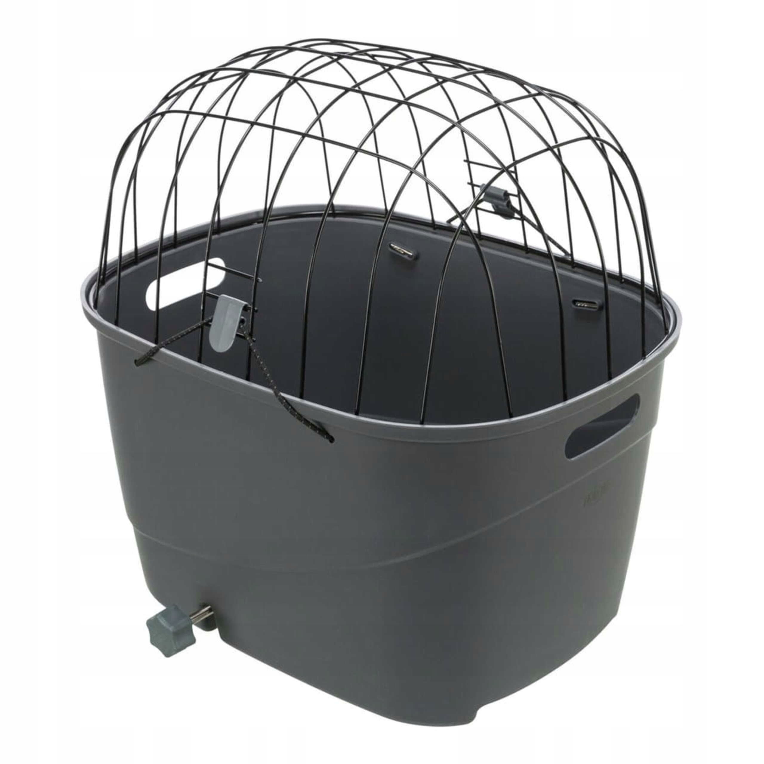 Levně Koš na nosič jízdních kol univerzální šedý fast-lock 6 kg 36 × 47 × 46 cm