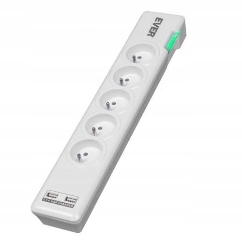 Ever listwa przeciwprzepięciowa 5 gniazd z 2x Usb