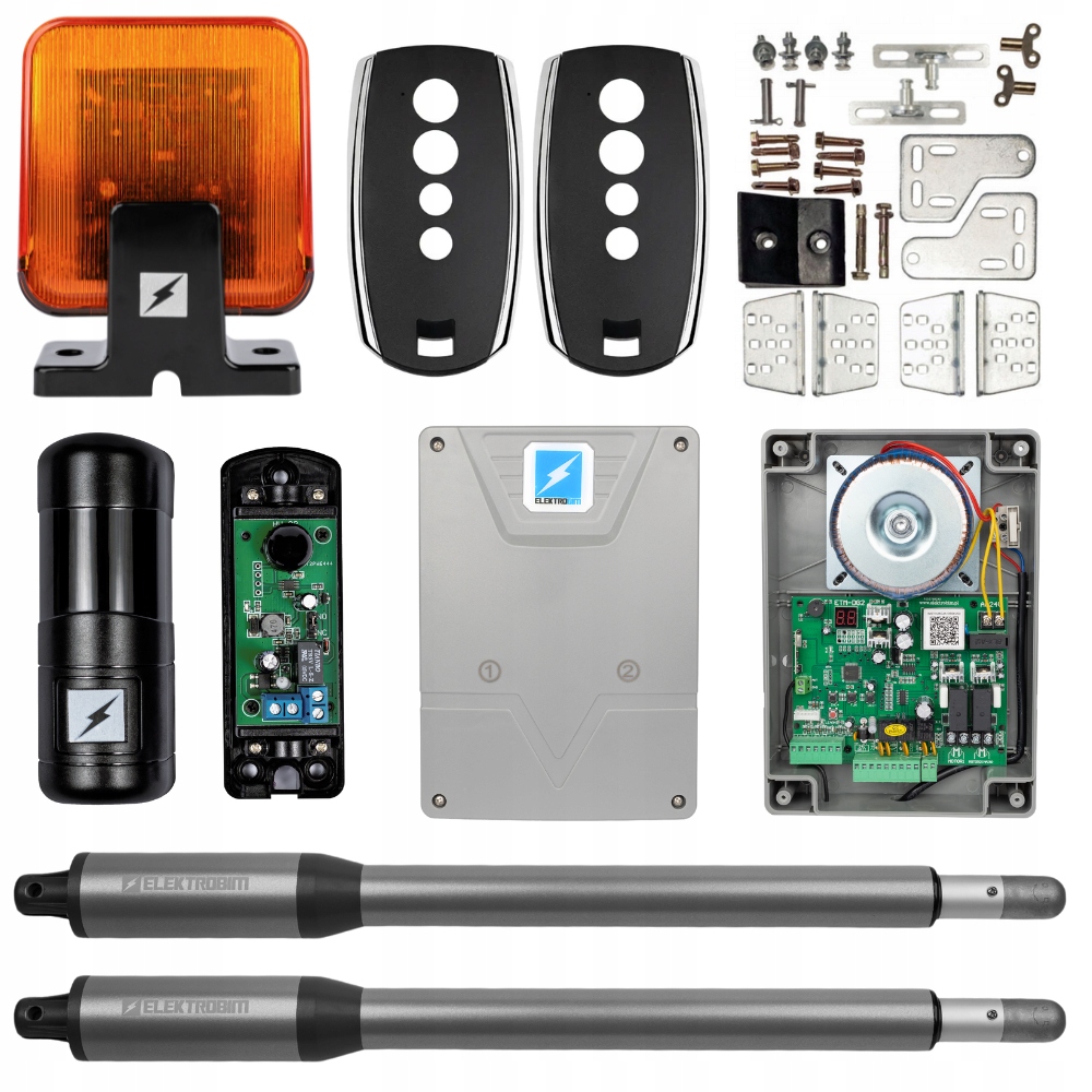 Sada pohonu pro dvoukřídlou bránu ETM-01 Elektrobim 24V 2x2 m 300 kg