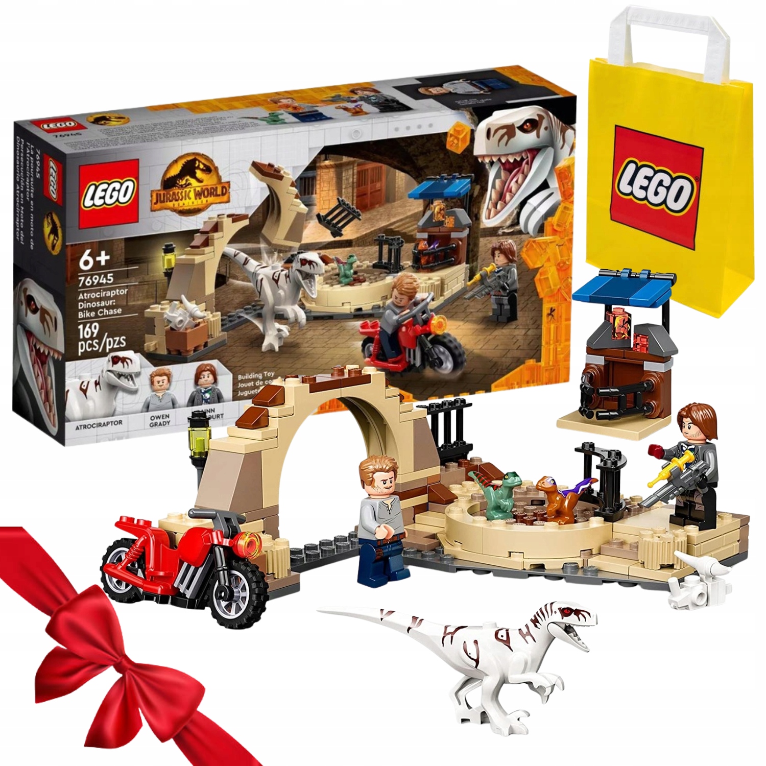 Zestaw Klocków Lego Jurassic World 76945 Atrociraptor Na Święta