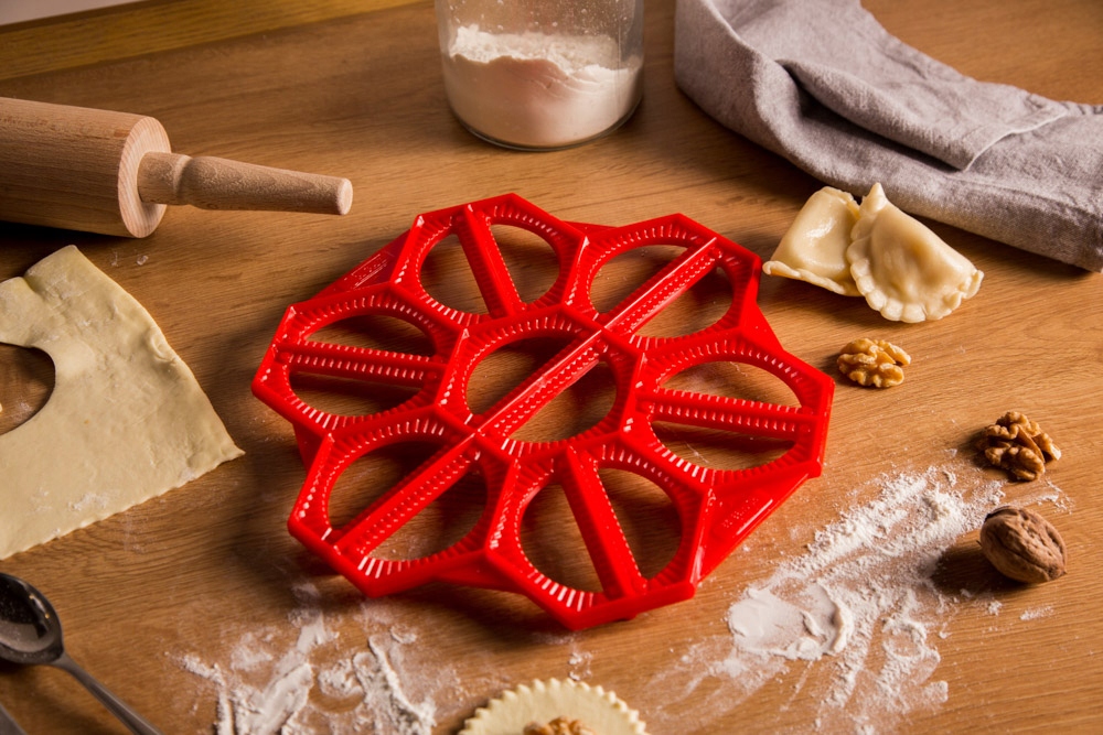 FORMA PIEROŻNICA PIEROGOWNICA PŁASKA OKRĄGŁA do 14 PIEROGÓW PIELMIENI DUŻA Marka inna