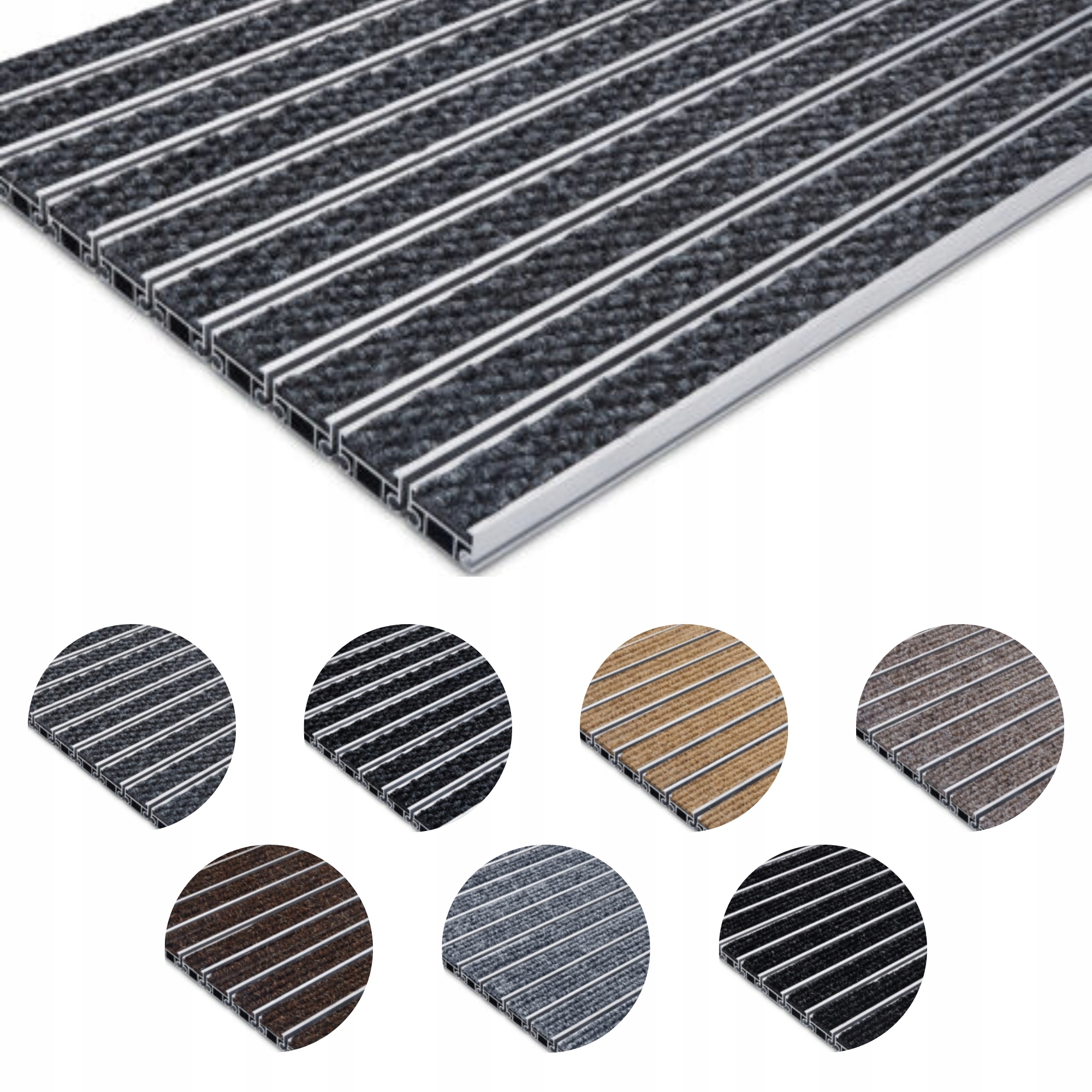 Polentex Aluminiová Rohožka Systémová Textilná Podložka Ryps 100x50 CS22