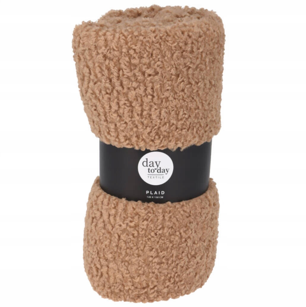 Deka Světle Hnědá Boucle Měkká Teplá Silná Stylová Teddy 150 X 120 CM