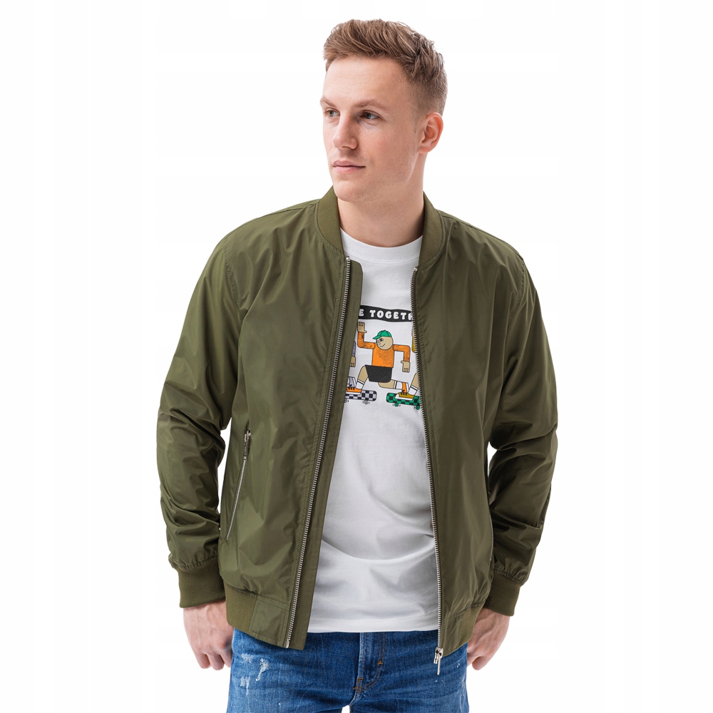 

Kurtka męska jesienna bomberka C439 zielona L