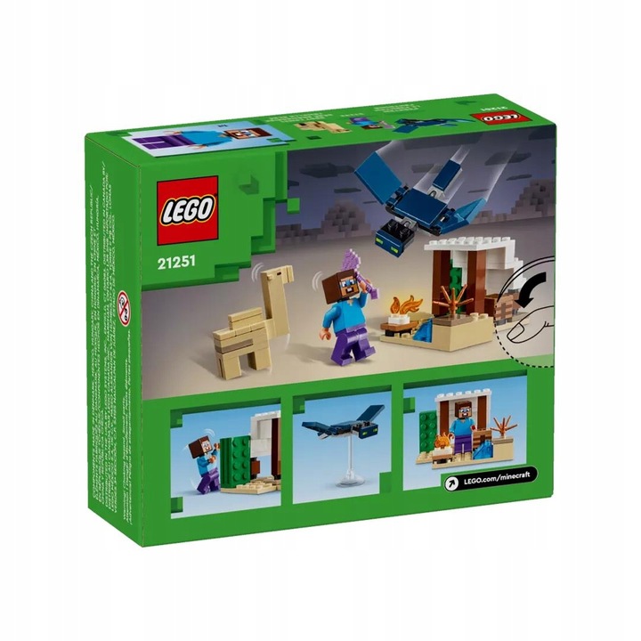 LEGO klocki MINECRAFT Pustynna wyprawa Steve'a 21251 smok na prezent torba Numer produktu 21251