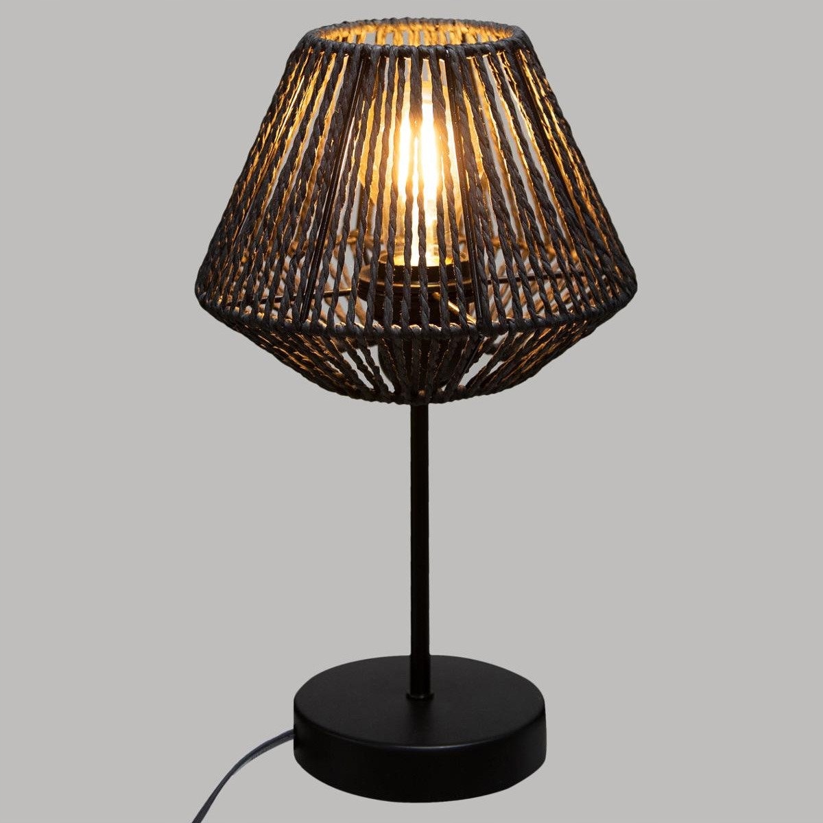 LAMPA STOŁOWA OZDOBNY BŁĘKITNY KLOSZ JILY 34 cm Długość/wysokość 34 cm