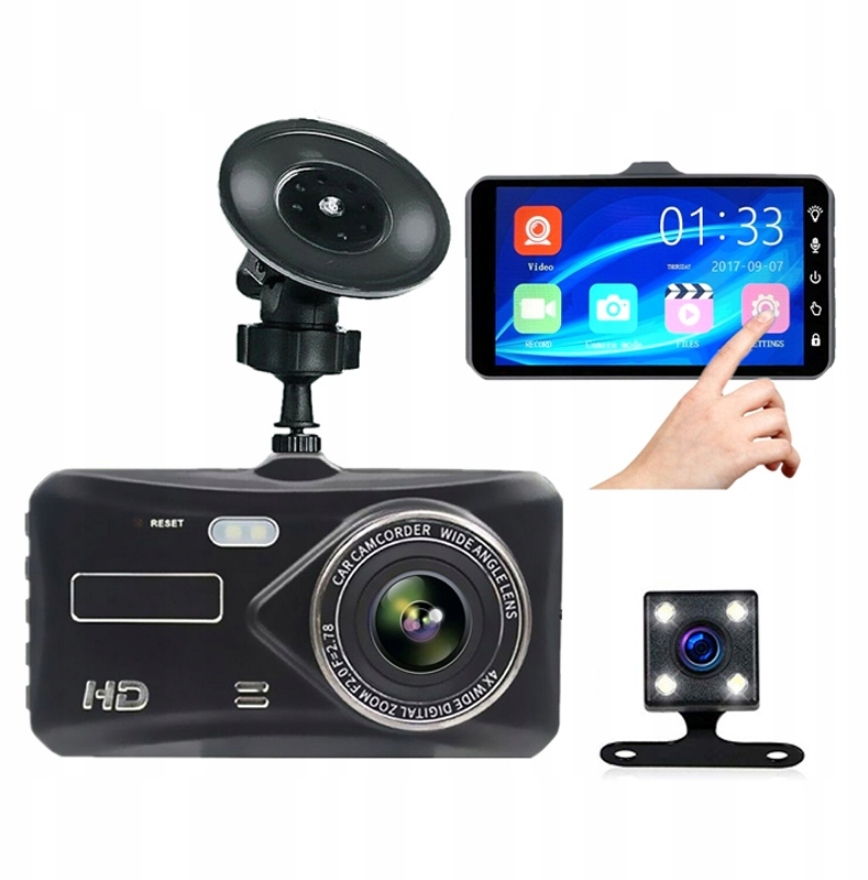 

Wideorejestrator Jazdy Dotykowy Przód Tył Kamera