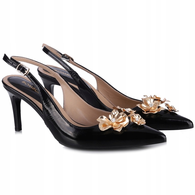 Dámské lodičky s odkrytou patou Bombonella 1T 01 2236 220K Black Paten VEL..39