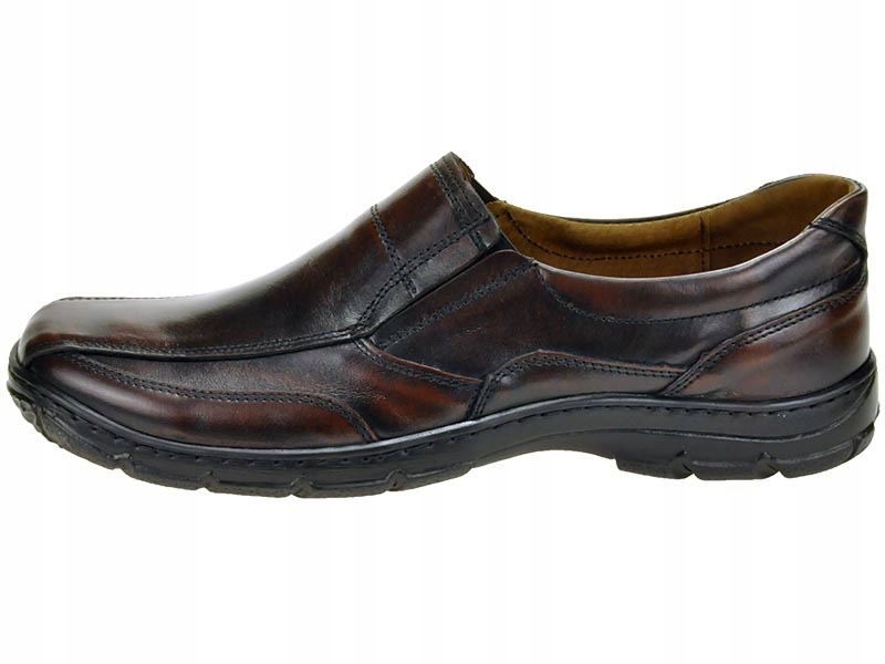 MĘSKIE POLSKIE MOKASYNY SKÓRZANE 160 BRĄZ 43 Oryginalne opakowanie producenta pudełko