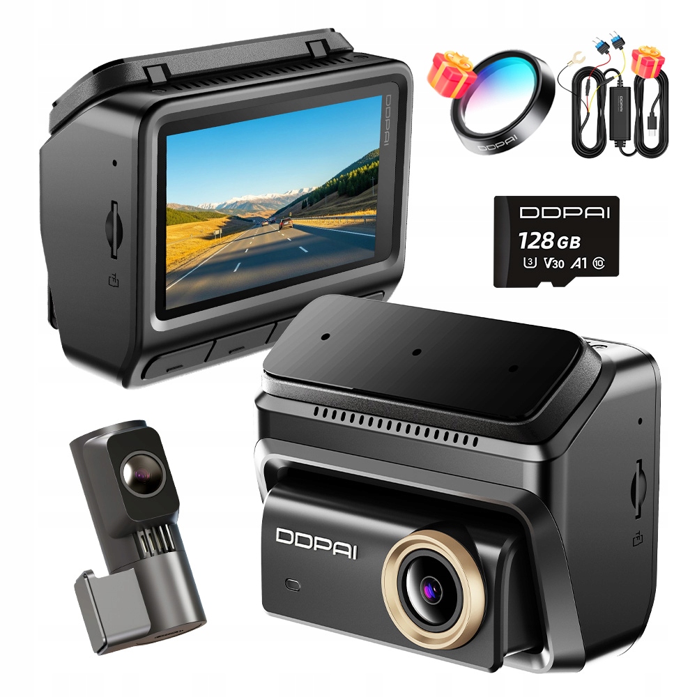 Kamera Ddpai Videorekordér Z90 Pro 4K Hdr Zadní Hardwire Kit 128GB