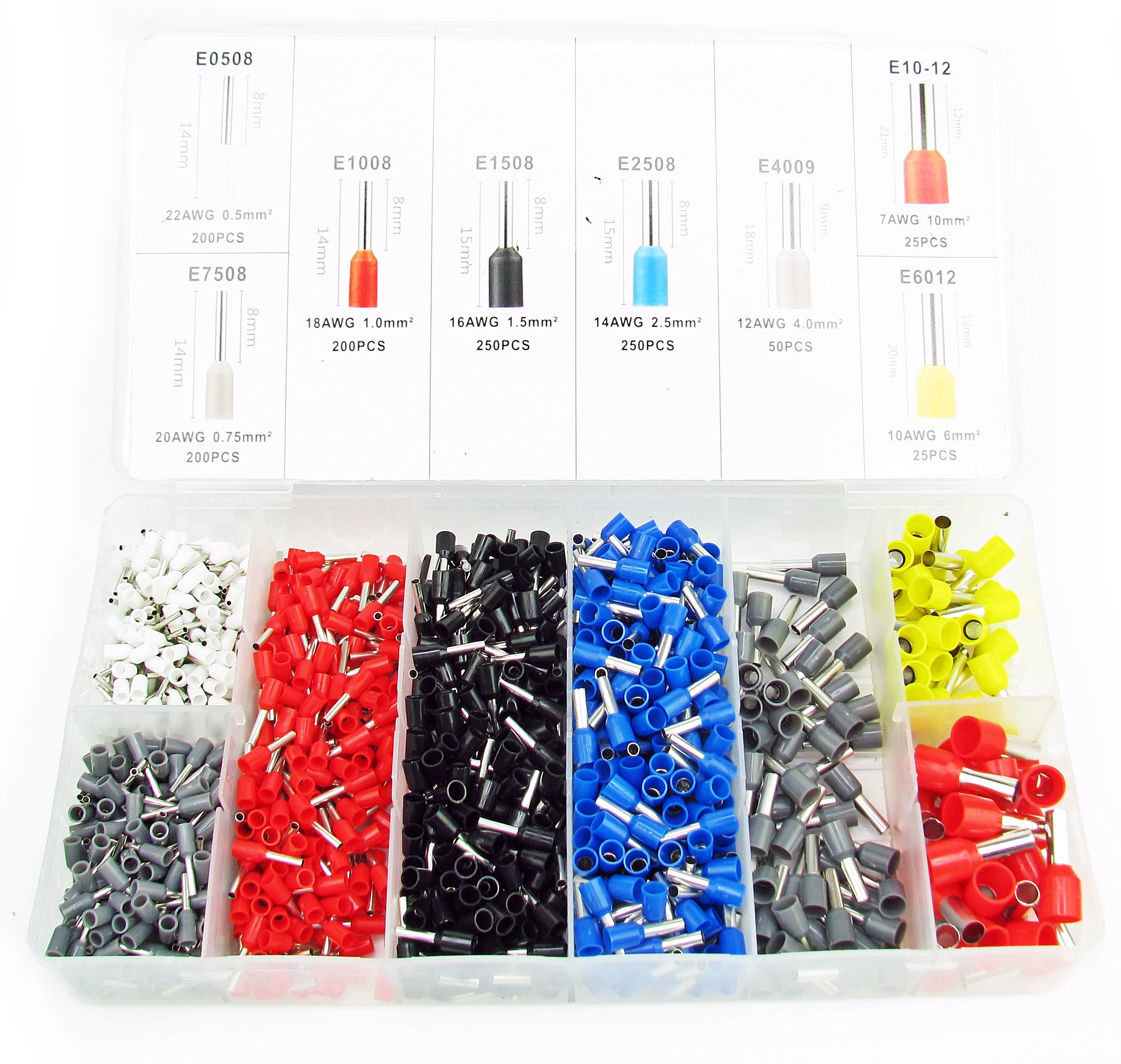 ZACISKARKA PRASKA DO KONEKTORÓW KOŃCÓWEK KABLI PRZEWODÓW + 1200 TULEJEK Kolor czerwony