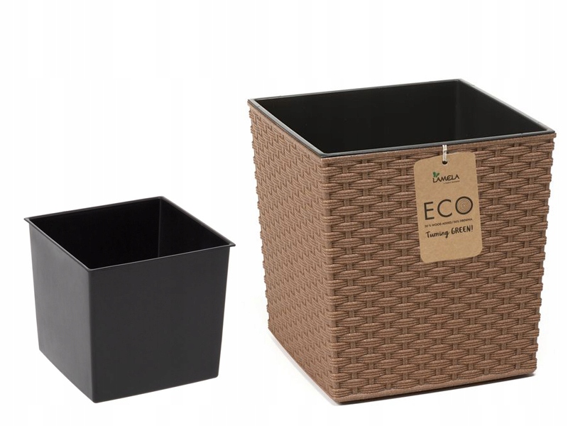 

Donica Lamela Juka Eco Rattan 30x30 h31 z wkładem