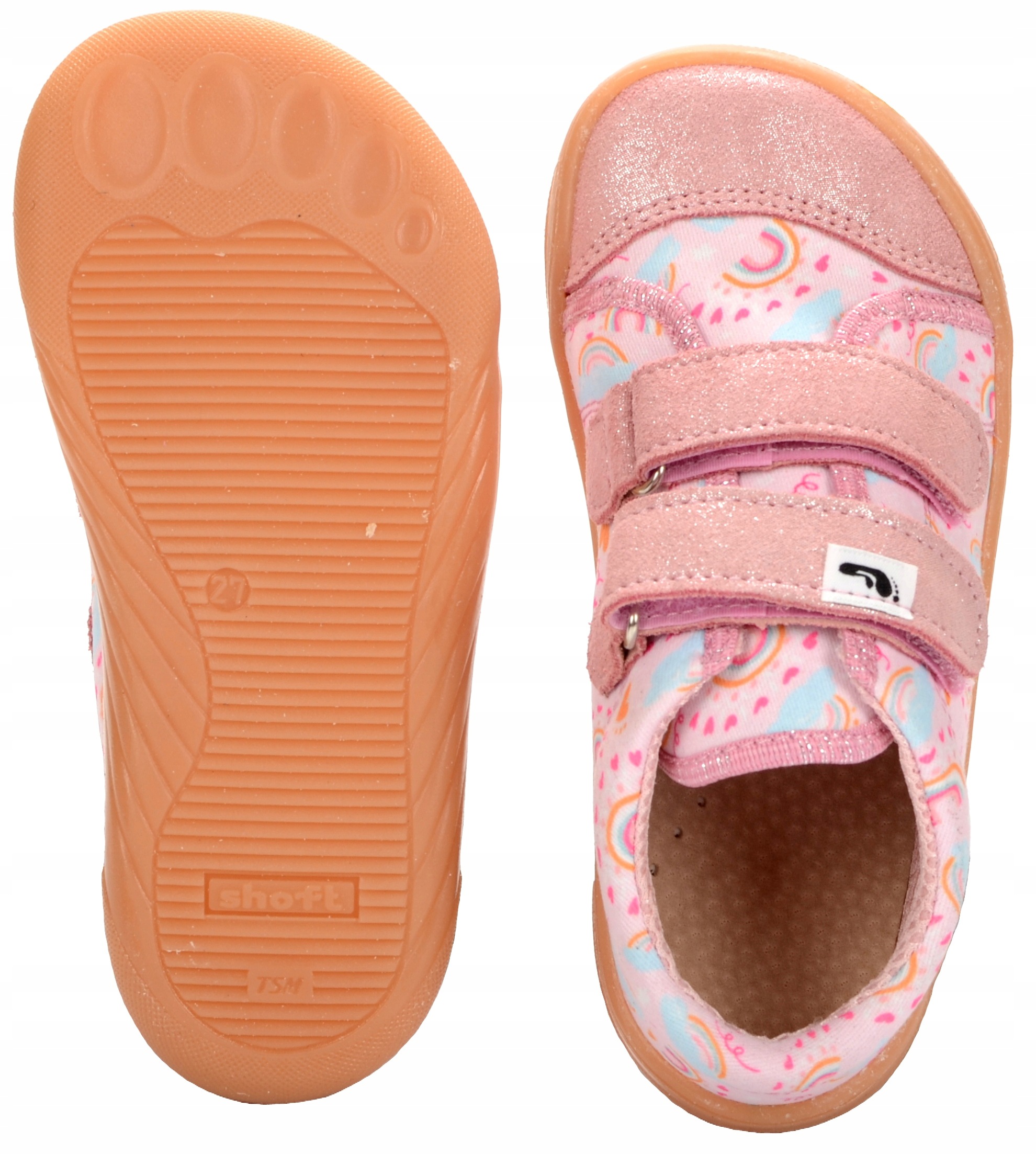 Kapcie Dziecięce Trampki Efoote Barefoot Polskie Skóra Rzepy Rainbow 29