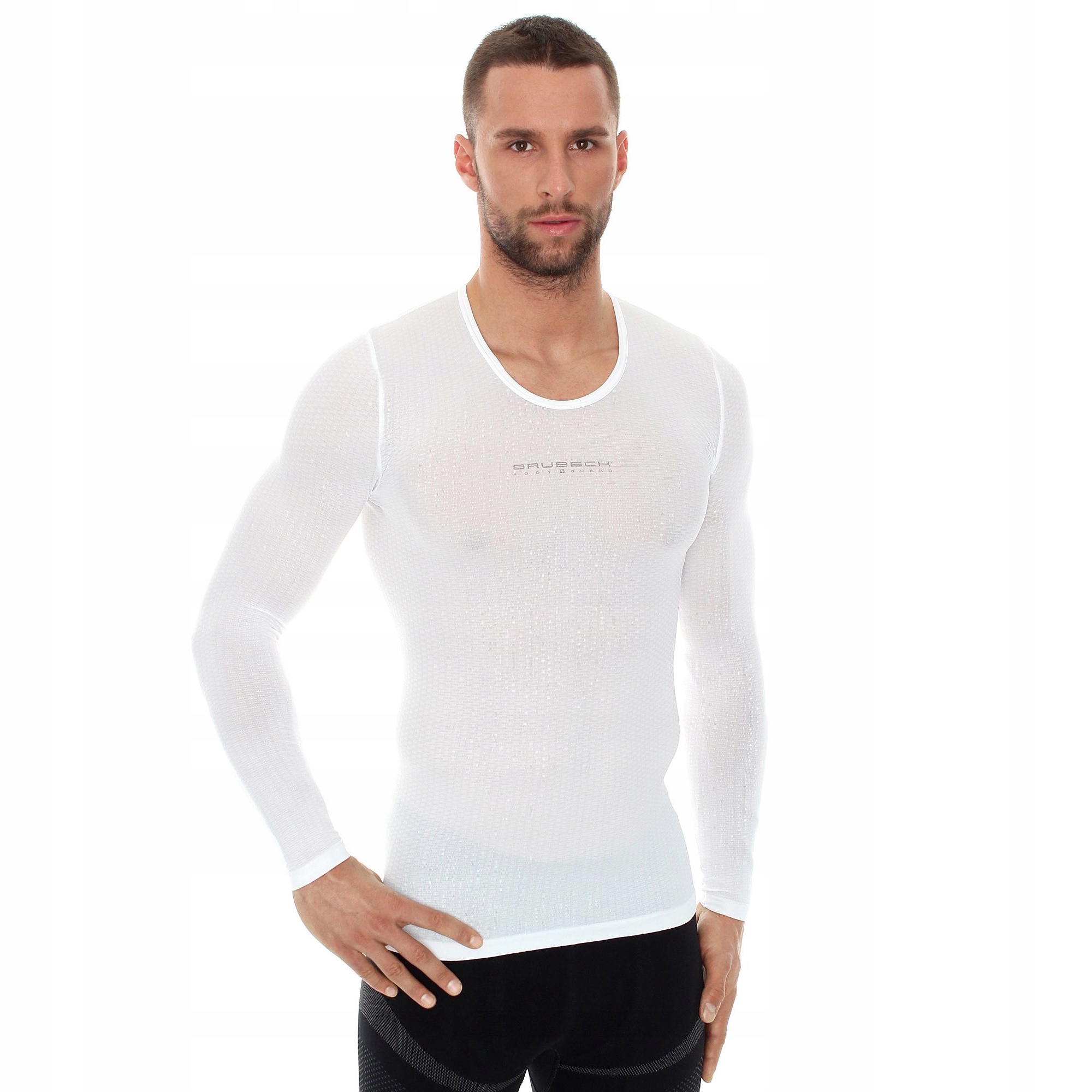 Koszulka termoaktywna Brubeck Base Layer UNISEX Potówka z długim rękawem XL Kolor biały