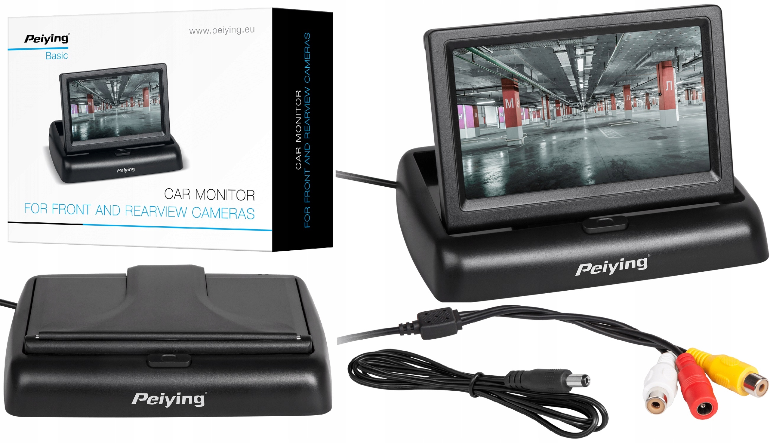 MONITOR DO KAMERY COFANIA PEIYING 4,3'' SKŁADANY