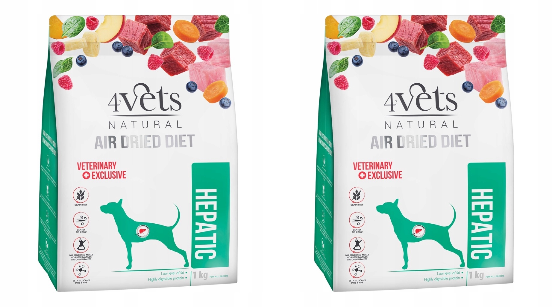 Levně 4Vets Natural Dog Hepatic 2 x 1 kg Játrová dieta pro psy, 2 x 1 kg
