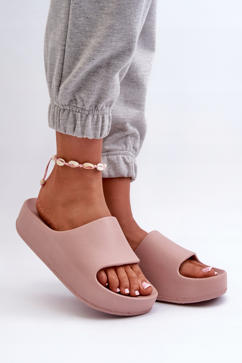 KLAPKI DAMSKIE NA PLATFORMIE PIANKOWE NA BASEN ROŻOWE 39 Stan opakowania oryginalne